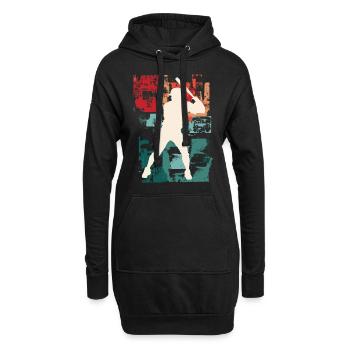 Baseball Joueur De Baseball Joueur Vintage Coloré - Sweat-shirt à capuche long Femme - noir - Devant