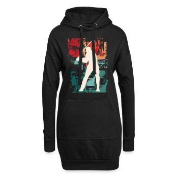 Golf Golfen Golfspieler Sport Hobby Club Vintage - Hoodie-Kleid - Schwarz - Vorne