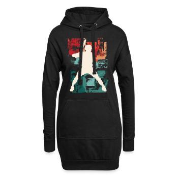 Baseball Joueur De Baseball Joueur Vintage Coloré - Sweat-shirt à capuche long Femme - noir - Devant