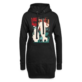 Golf Golfen Golfspieler Sport Hobby Club Vintage - Hoodie-Kleid - Schwarz - Vorne