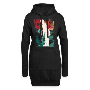 Golf Golfen Golferin Spielerin Sport Hobby Vintage - Hoodie-Kleid - Schwarz - Vorne