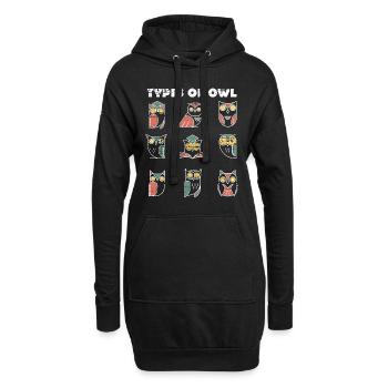 Espèces De Hibou Ornithologe Hibou - Sweat-shirt à capuche long Femme - noir - Devant