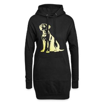 Silhouette de chien beagle - Sweat-shirt à capuche long Femme - noir - Devant