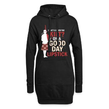 Was ist unter dem Kilt Lippenstift Scottish Bagpiper - Hoodie-Kleid - Schwarz - Vorne
