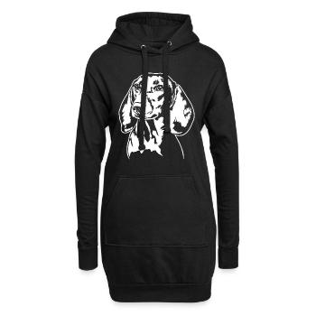 Teckel teckel Chien Portrait Chiens - Sweat-shirt à capuche long Femme - noir - Devant
