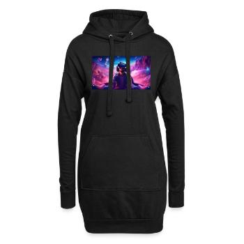 Galaktische Visionen: Der Weltraumpilot der Zukunf - Hoodie-Kleid - Schwarz - Vorne