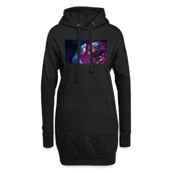 Mensch und Maschine Seite - Hoodie-Kleid - Schwarz - Vorne