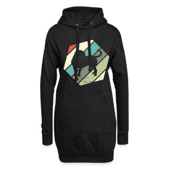 Continental Bulldog Colorbull Vintage Dogs Retro - Hoodie-Kleid - Schwarz - Vorne