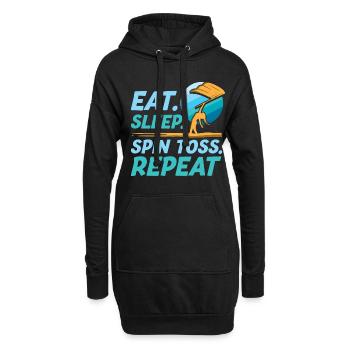 Eat Sleep Spin Toss Repeat Funny Color Guard - Hoodie-Kleid - Schwarz - Vorne