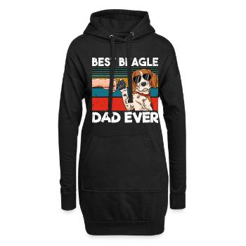 Best Beagle Dad Ever - Hoodie-Kleid - Schwarz - Vorne
