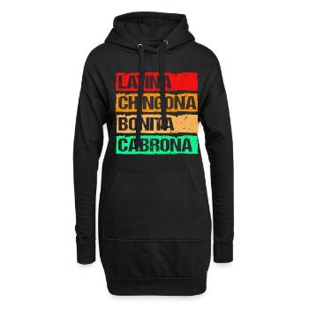 Chingona Latina - Sweat-shirt à capuche long Femme - noir - Devant