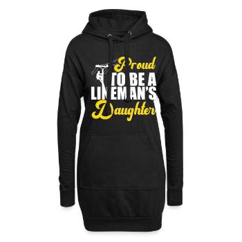 Fier d’être une fille de linemans drôle lineman papa - Sweat-shirt à capuche long Femme - noir - Devant