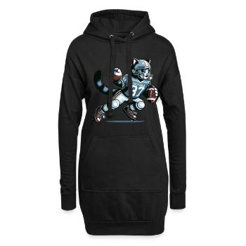 Mignon chat joueur de football américain - Sweat-shirt à capuche long Femme - noir - Devant