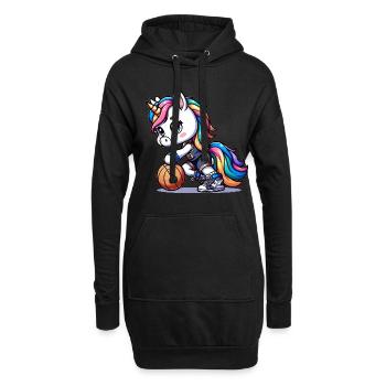 Cute Basketball Player Unicorn - Hoodie-Kleid - Schwarz - Vorne