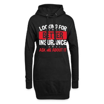Courtier inurance Looking for better Ask me Agent - Sweat-shirt à capuche long Femme - noir - Devant