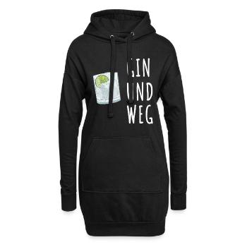 Gin und Weg - Hoodie-Kleid - Schwarz - Vorne