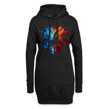 Motocross Fire Flames Motocross Rider Moto - Sweat-shirt à capuche long Femme - noir - Devant
