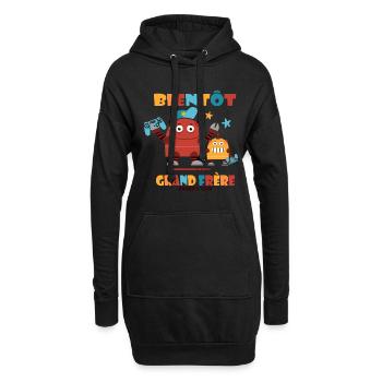 futur grand frère cadeau naissance grossesse - Sweat-shirt à capuche long Femme - noir - Devant