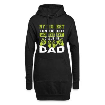 Meine höchste offene Errungenschaft nennt mich Vater - Hoodie-Kleid - Schwarz - Vorne