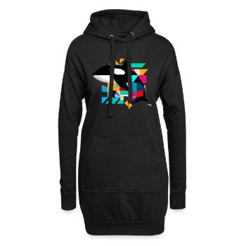 Orca - Hoodie-Kleid - Schwarz - Vorne