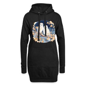Schleiereule Eulen für einen Eulen Fan - Hoodie-Kleid - Schwarz - Vorne