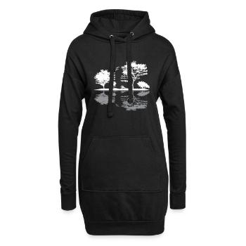 Nature - Sweat-shirt à capuche long Femme - noir - Devant