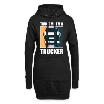 Faites-moi confiance, je suis un camionneur - camionneur - Sweat-shirt à capuche long Femme - noir - Devant