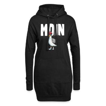 Plattdeutsche Möwe Moin Spruch Nordsee Liebhaber - Hoodie-Kleid - Schwarz - Vorne