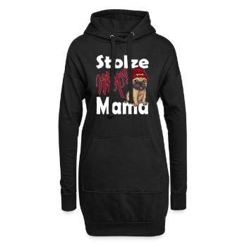 Stolze Mops Mama Hunde Gangster Hundemama Hund - Hoodie-Kleid - Schwarz - Vorne