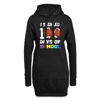 I tackled 100 days of school Football Kindershirt - Hoodie-Kleid - Schwarz - Vorne