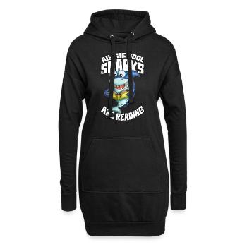 Shark Lit Livre Rat de livre Fan de livre Shark Lovers - Sweat-shirt à capuche long Femme - noir - Devant