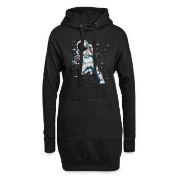 Football Mond Astronaut Footballspieler Raumfahrer - Hoodie-Kleid - Schwarz - Vorne