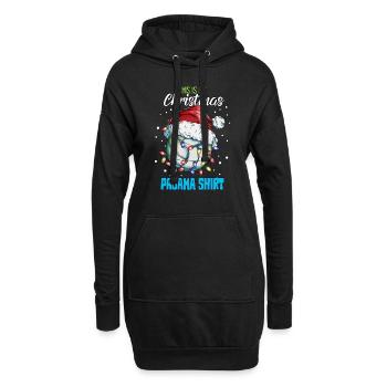 Volleyeur Joueur de Noël Chemise de couchage Pyjama - Sweat-shirt à capuche long Femme - noir - Devant