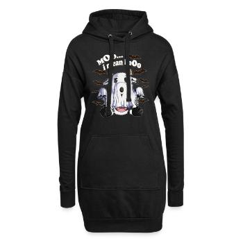 Drôles de fantômes Vache fantôme Vaches Halloween Enfants - Sweat-shirt à capuche long Femme - noir - Devant