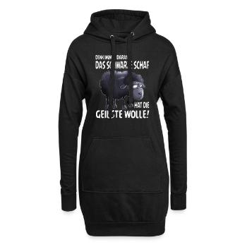 Schafe Schaf die geilste Wolle Bauern Schafhirte - Hoodie-Kleid - Schwarz - Vorne