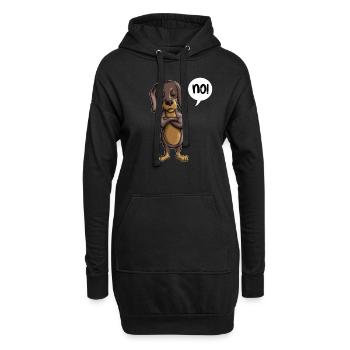 Sturkopf Dackel Hund sagt nein Geschenk - Hoodie-Kleid - Schwarz - Vorne