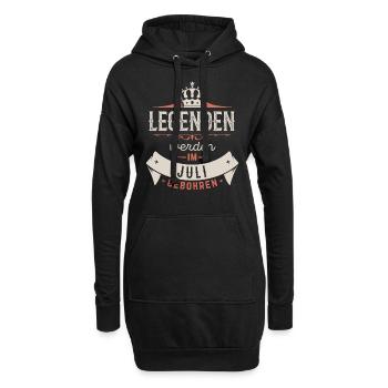 Legenden werden im Juli gebohren - Hoodie-Kleid - Schwarz - Vorne