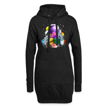 Astronauten Eiscreme Kosmonaut Eiskugeln Weltall - Hoodie-Kleid - Schwarz - Vorne