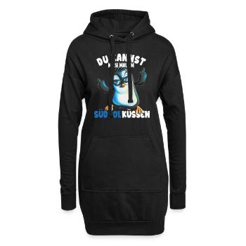 Kannst mich mal am Südpol küssen Pinguine - Hoodie-Kleid - Schwarz - Vorne