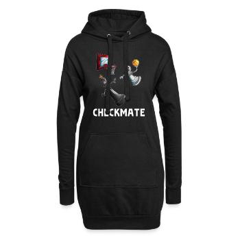 Basketball Dunking Bauer schlägt König Brettspiell - Hoodie-Kleid - Schwarz - Vorne