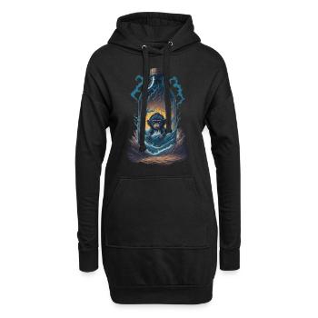 Affe - Hoodie-Kleid - Schwarz - Vorne