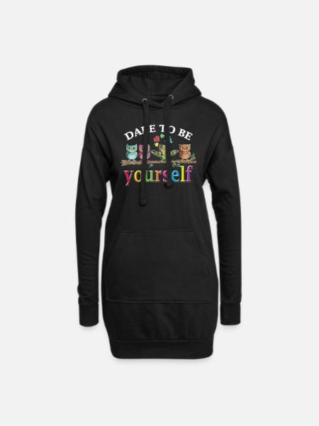 Bunde Puzzleteile sei du selbst Aufklärung Autsmus - Hoodie-Kleid - Schwarz