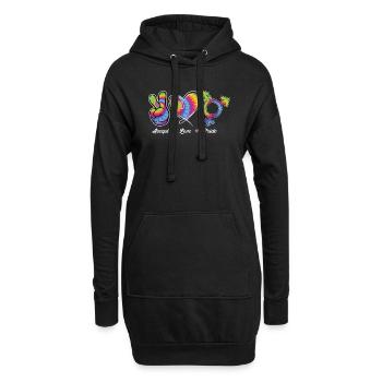 Friede Liebe Stolze Lesben Gay Bisexuell LGBTQ - Hoodie-Kleid - Schwarz - Vorne