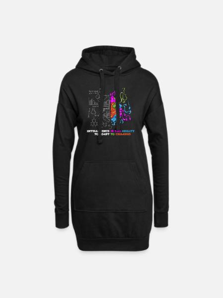 1N73LL1G3NC3 15 7H3 4B1L17Y 70 4D4P7 70 CH4NG3 - Hoodie-Kleid - Schwarz