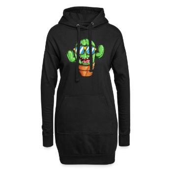Gartenpflanze Zimmerpflanzen Kaktus Naturfreund - Hoodie-Kleid - Schwarz - Vorne