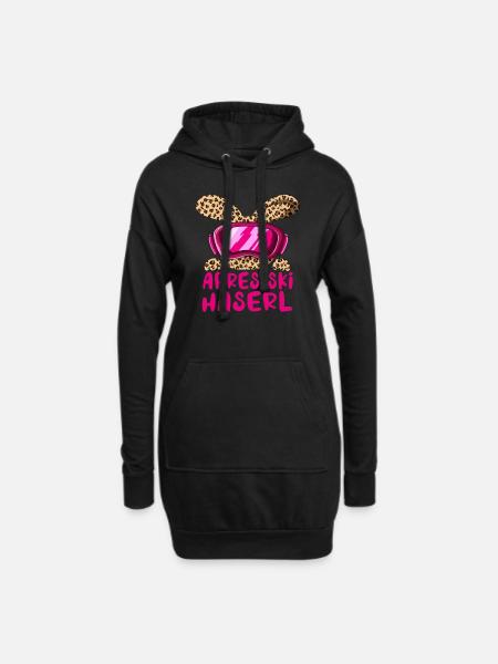 Apres Ski Haserl Hase Party Urlaub Ski Fahren - Hoodie-Kleid - Schwarz