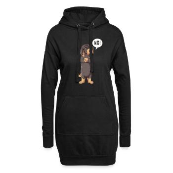 Mürrischer Hund sagt Heute nicht Witziger Dackel - Hoodie-Kleid - Schwarz - Vorne