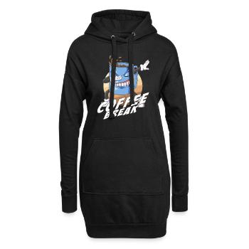 Wilder Dabbing Kaffeebecher Morgenkaffee Pause - Hoodie-Kleid - Schwarz - Vorne