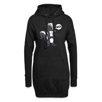 Dire non au travail Voyage Drôle Moufette Dit NON - Sweat-shirt à capuche long Femme - noir - Devant