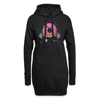 Beignet Levage Poids Échange Entraînement Gym Entraînement - Sweat-shirt à capuche long Femme - noir - Devant